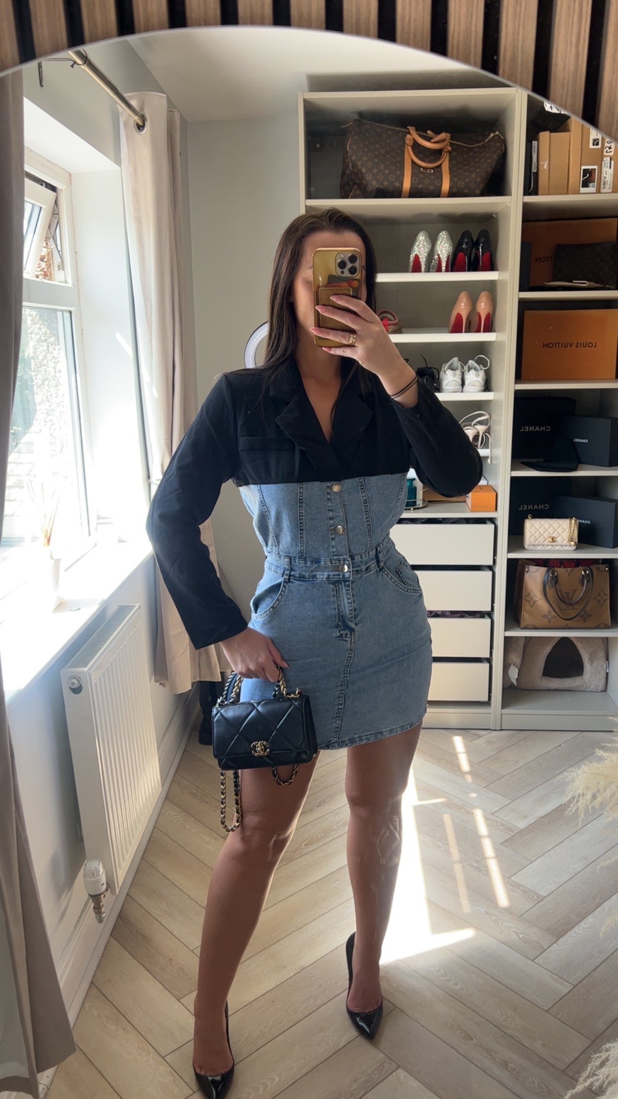 Black Blazer Denim Dress