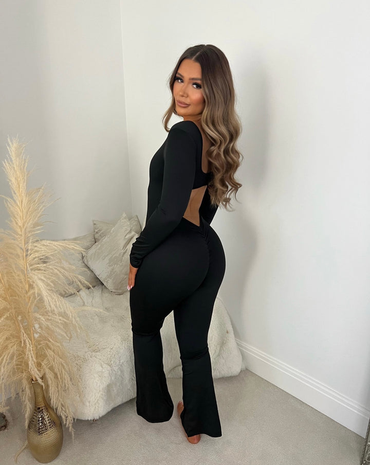 Long Sleeve Scrunch Jumpsuit