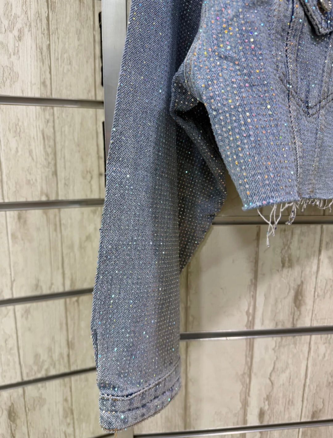 Rainbow Diamanté Denim Jacket