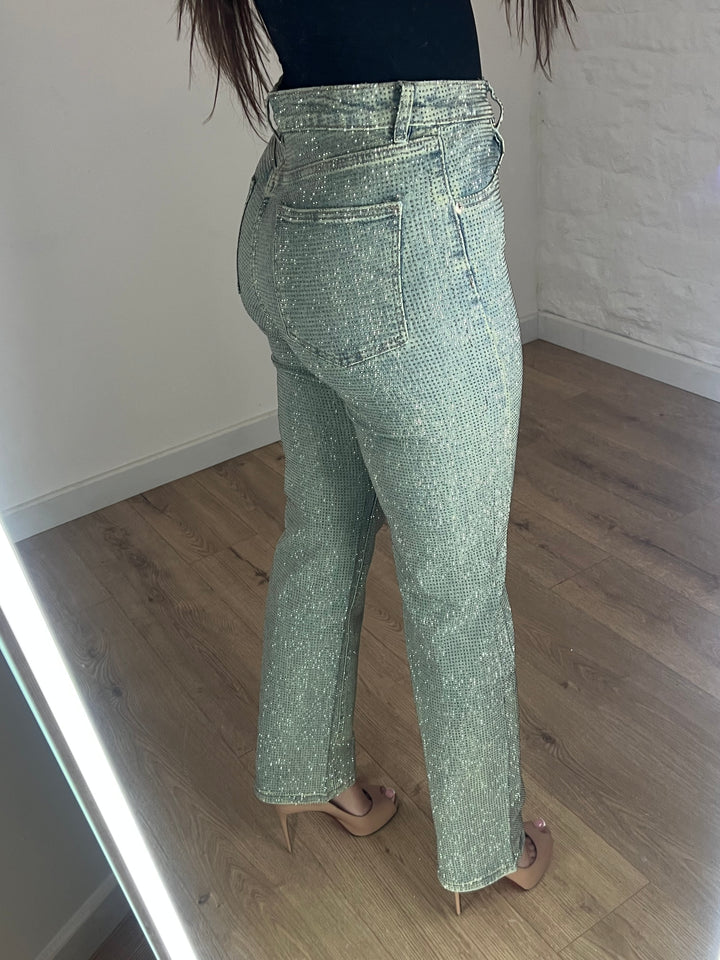 Demi Acid Wash Diamanté Jeans