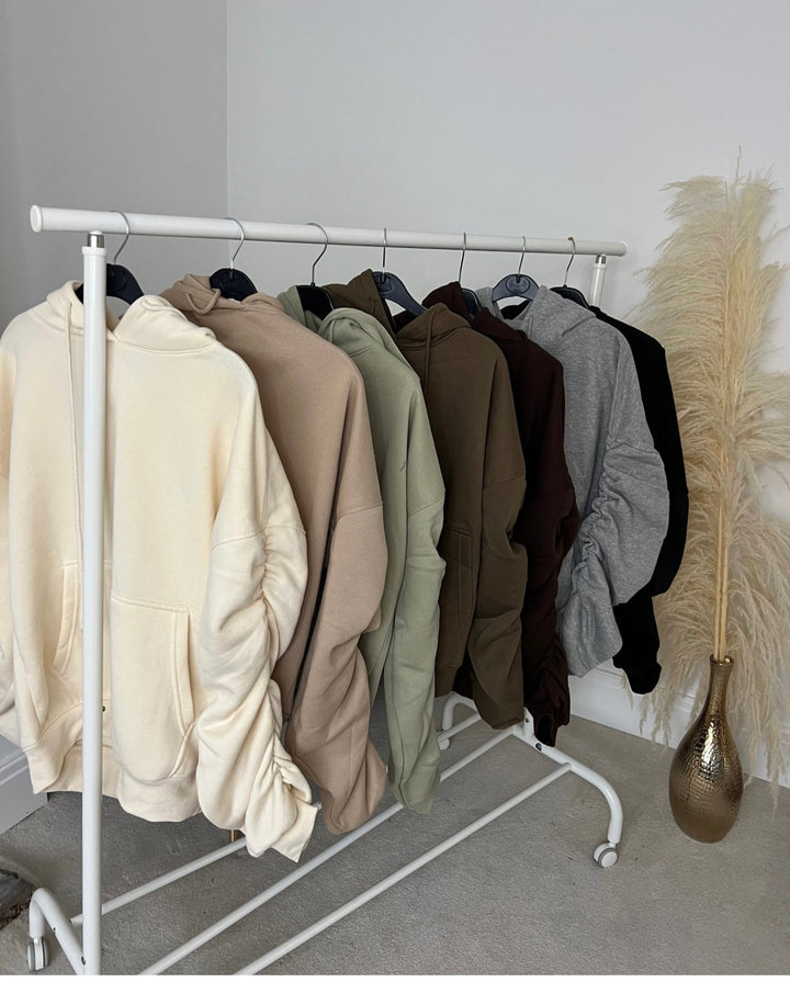 Ruched Sleeve Hoodies