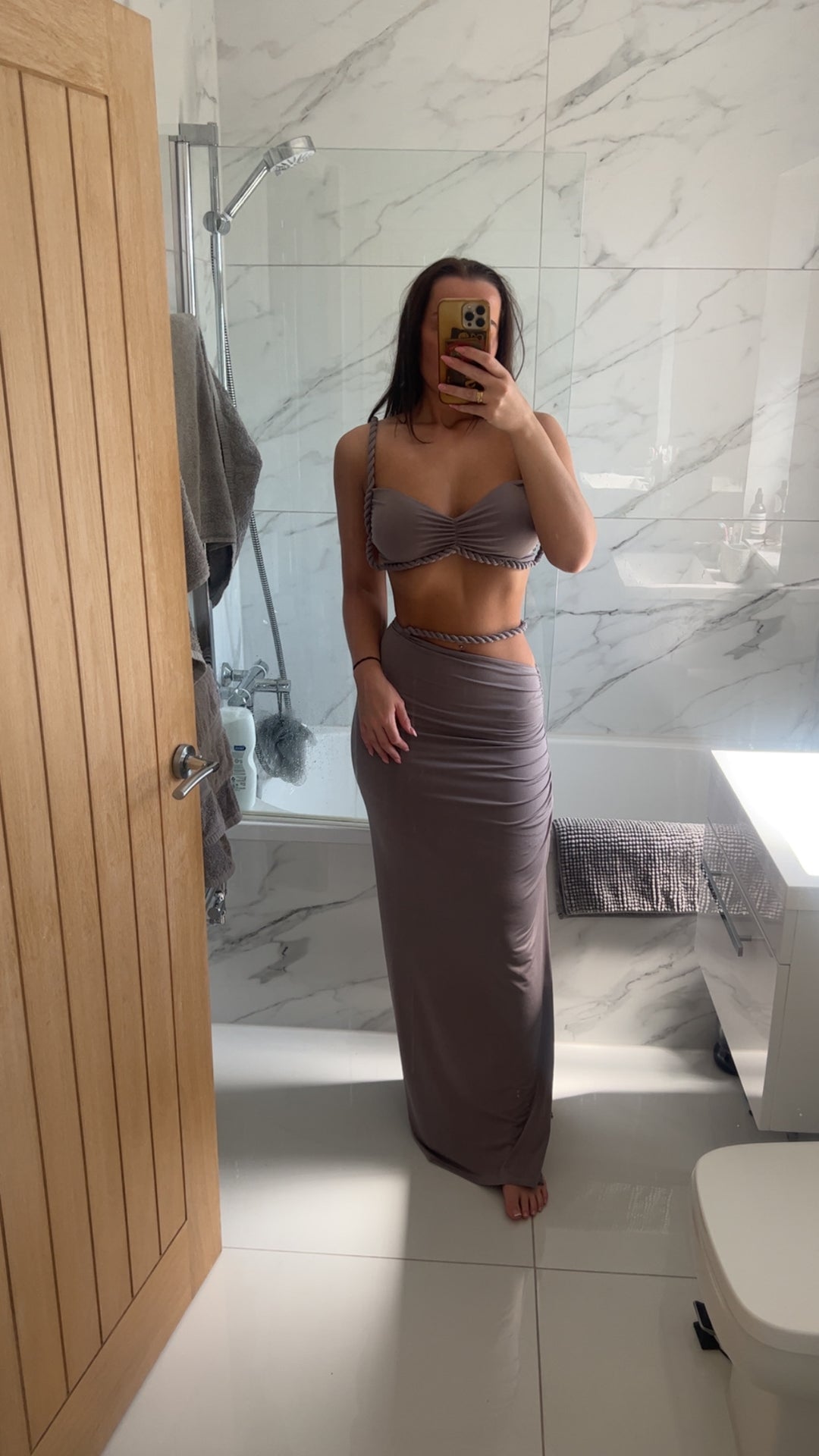 Rope Detail Ruched Two Piece Sets