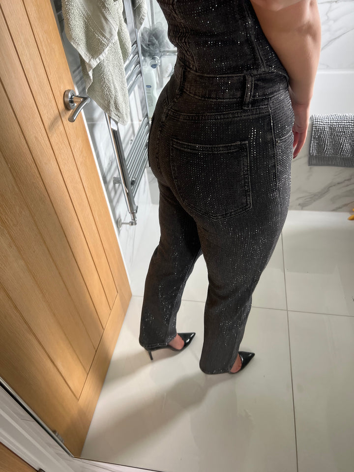 Dark Grey Straight Leg Jeans