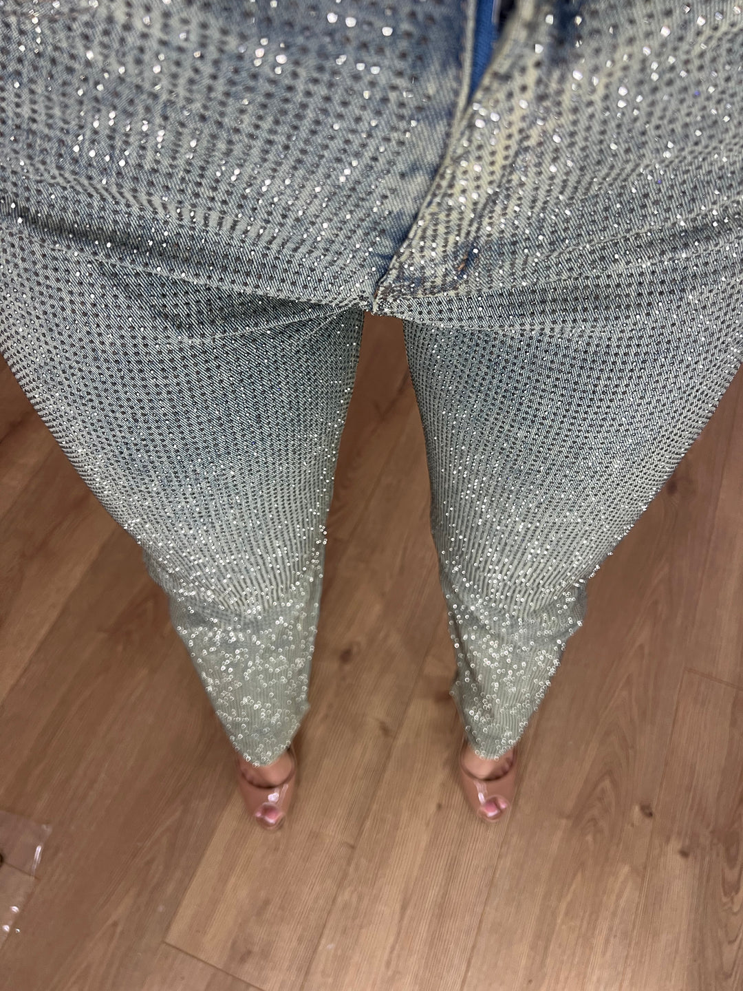 Demi Acid Wash Diamanté Jeans