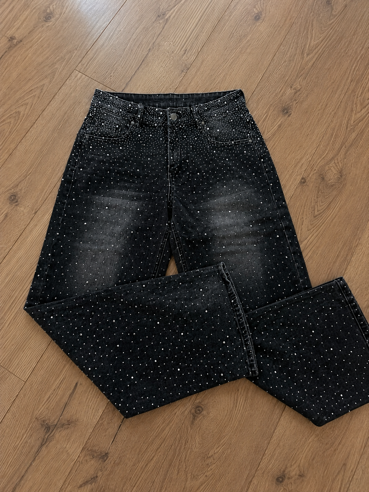 Charcoal Petite 29.5” Reverse Diamanté Jeans