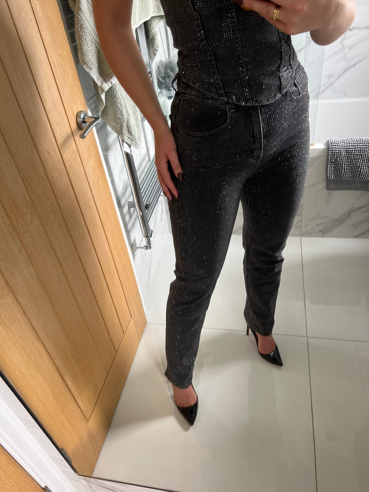 Dark Grey Straight Leg Jeans