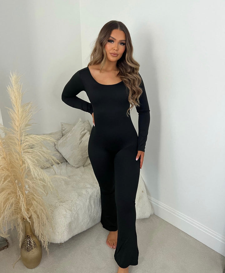 Long Sleeve Scrunch Jumpsuit