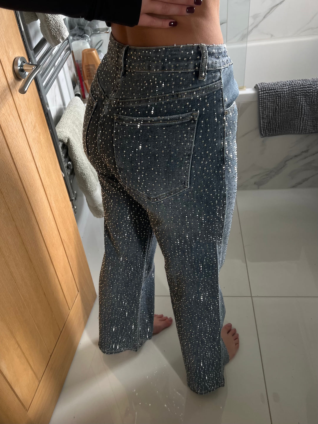 Stretchy Scattered Diamanté Jeans