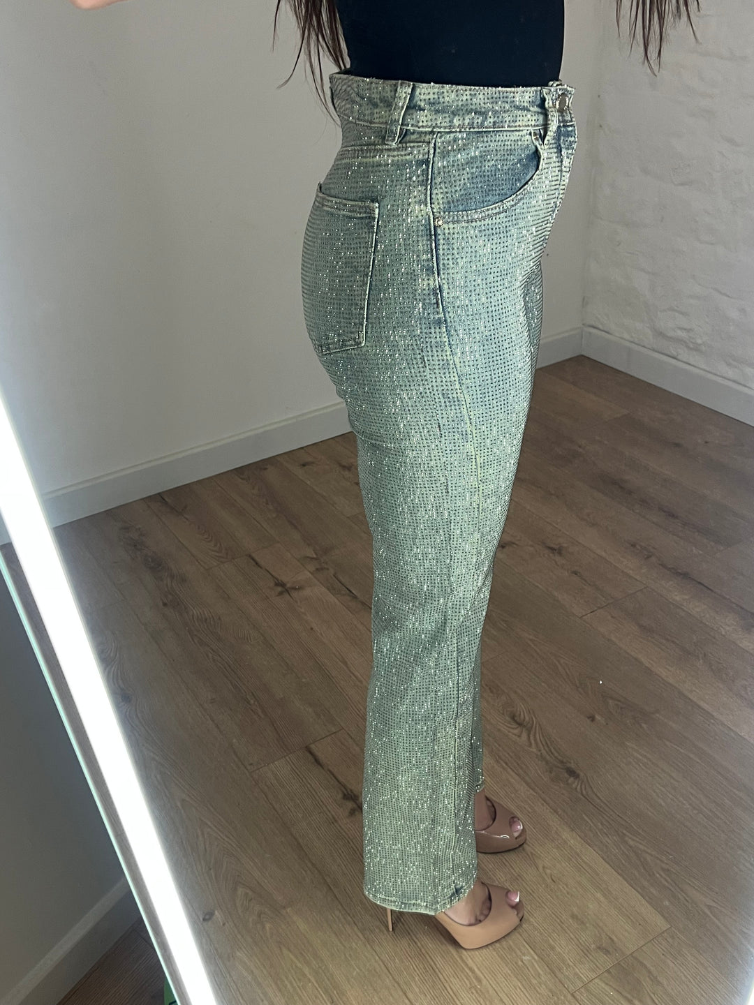 Demi Acid Wash Diamanté Jeans