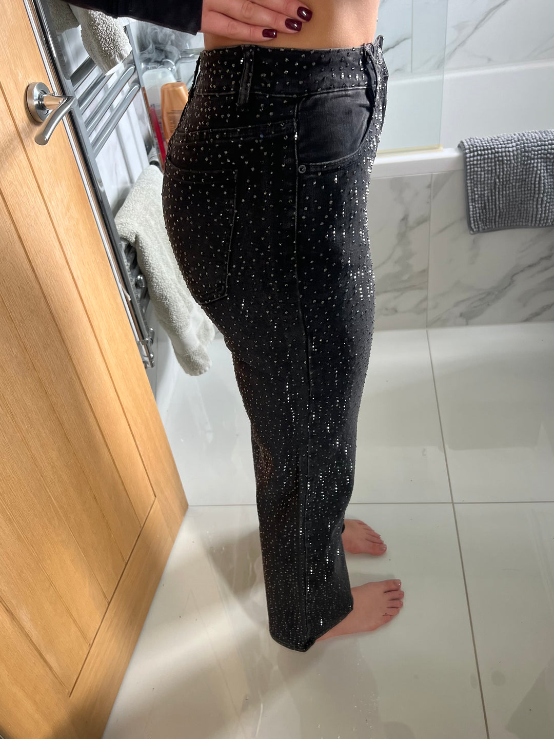 Stretchy Scattered Diamanté Jeans