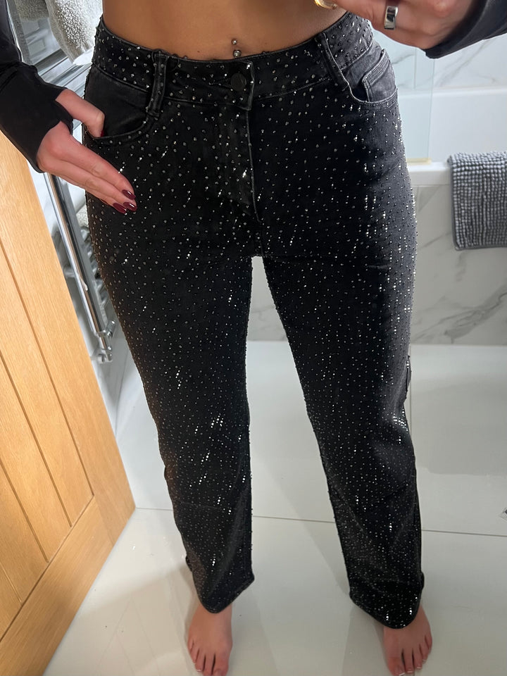 Stretchy Scattered Diamanté Jeans