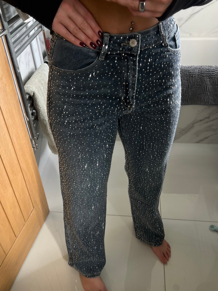 Stretchy Scattered Diamanté Jeans