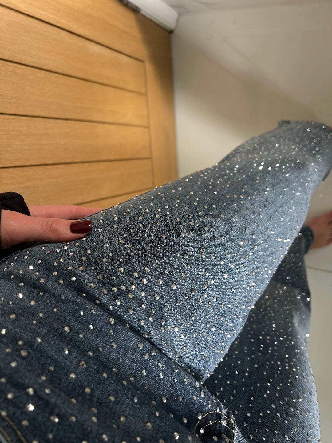 Stretchy Scattered Diamanté Jeans