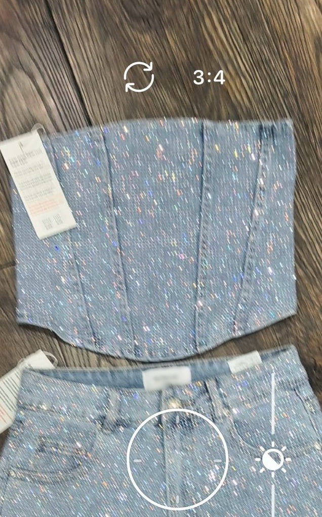 Rainbow Diamanté Corset Top