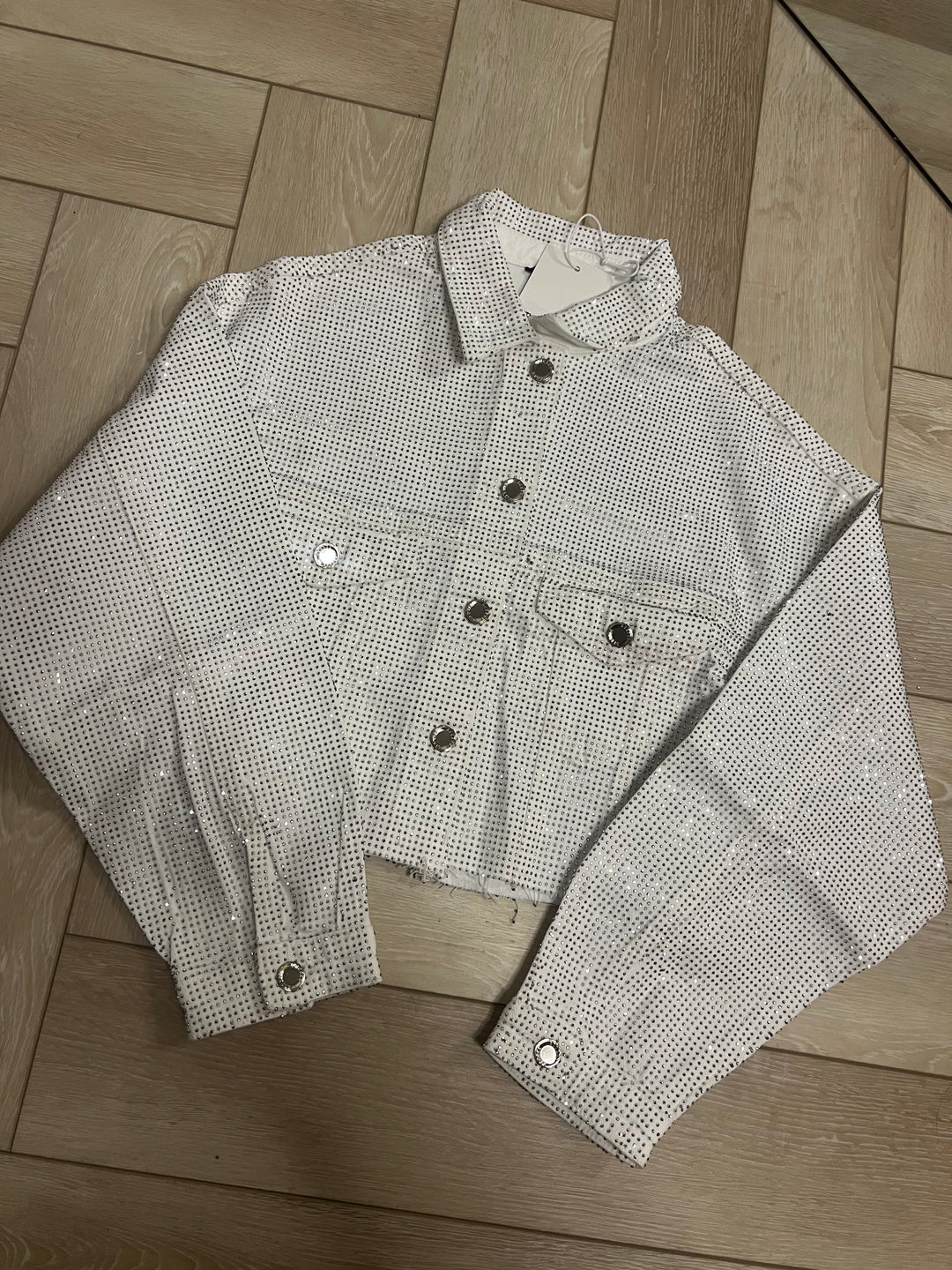 White Diamanté Denim Jacket