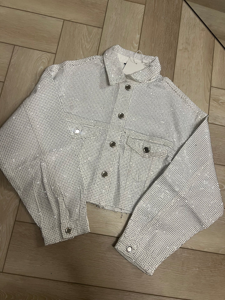 White Diamanté Denim Jacket