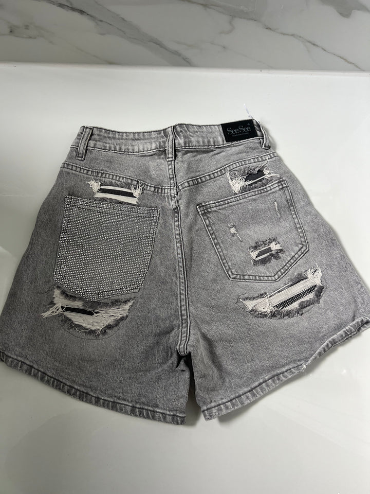 Grey Party In The Back Shorts