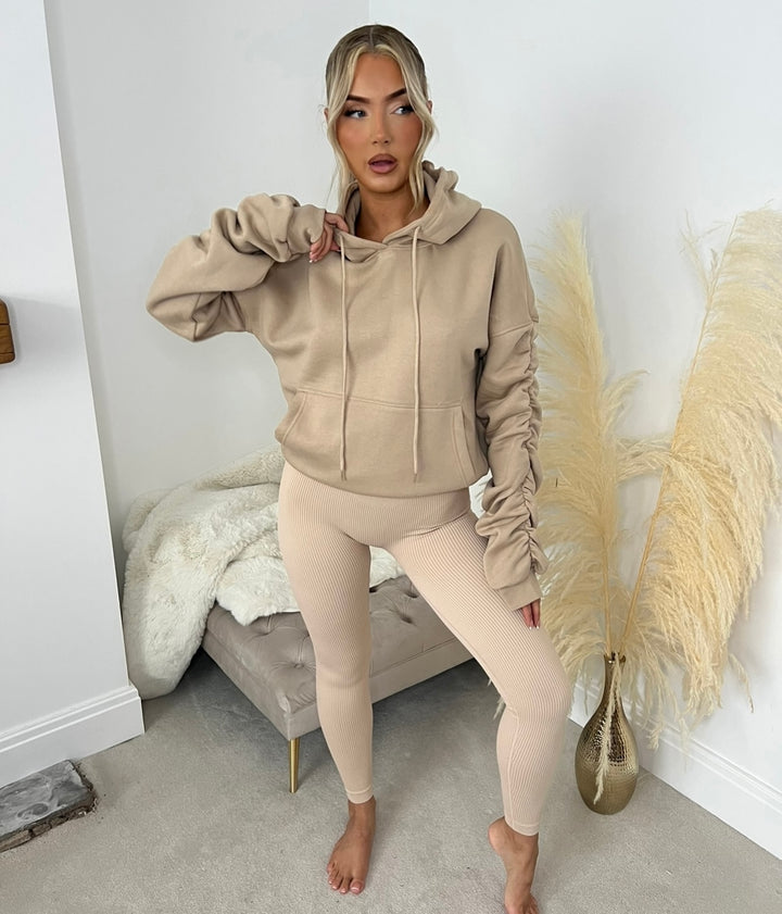 Ruched Sleeve Hoodies