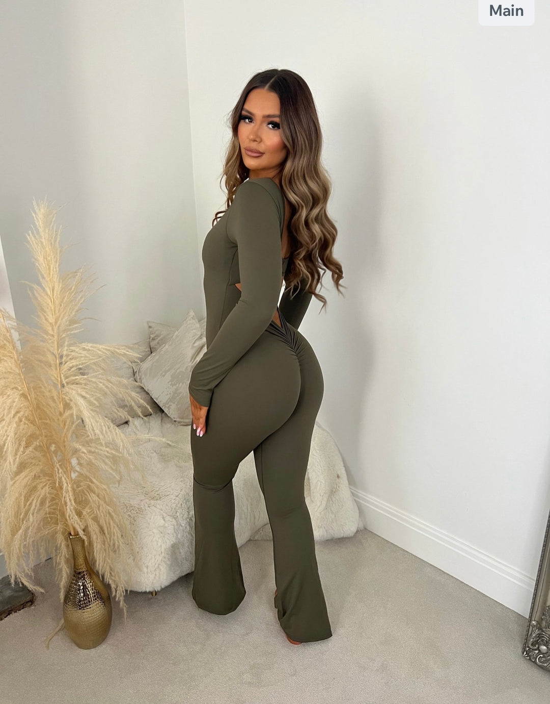 Long Sleeve Scrunch Jumpsuit