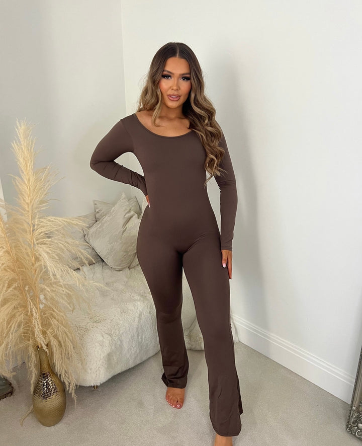 Long Sleeve Scrunch Jumpsuit