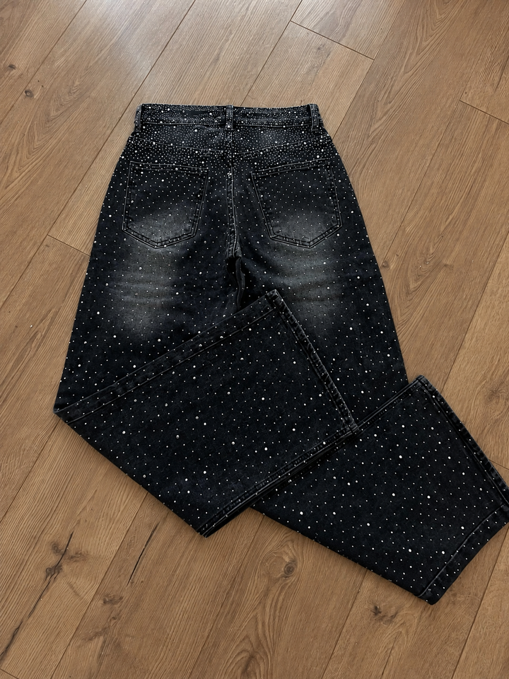 Charcoal Petite 29.5” Reverse Diamanté Jeans