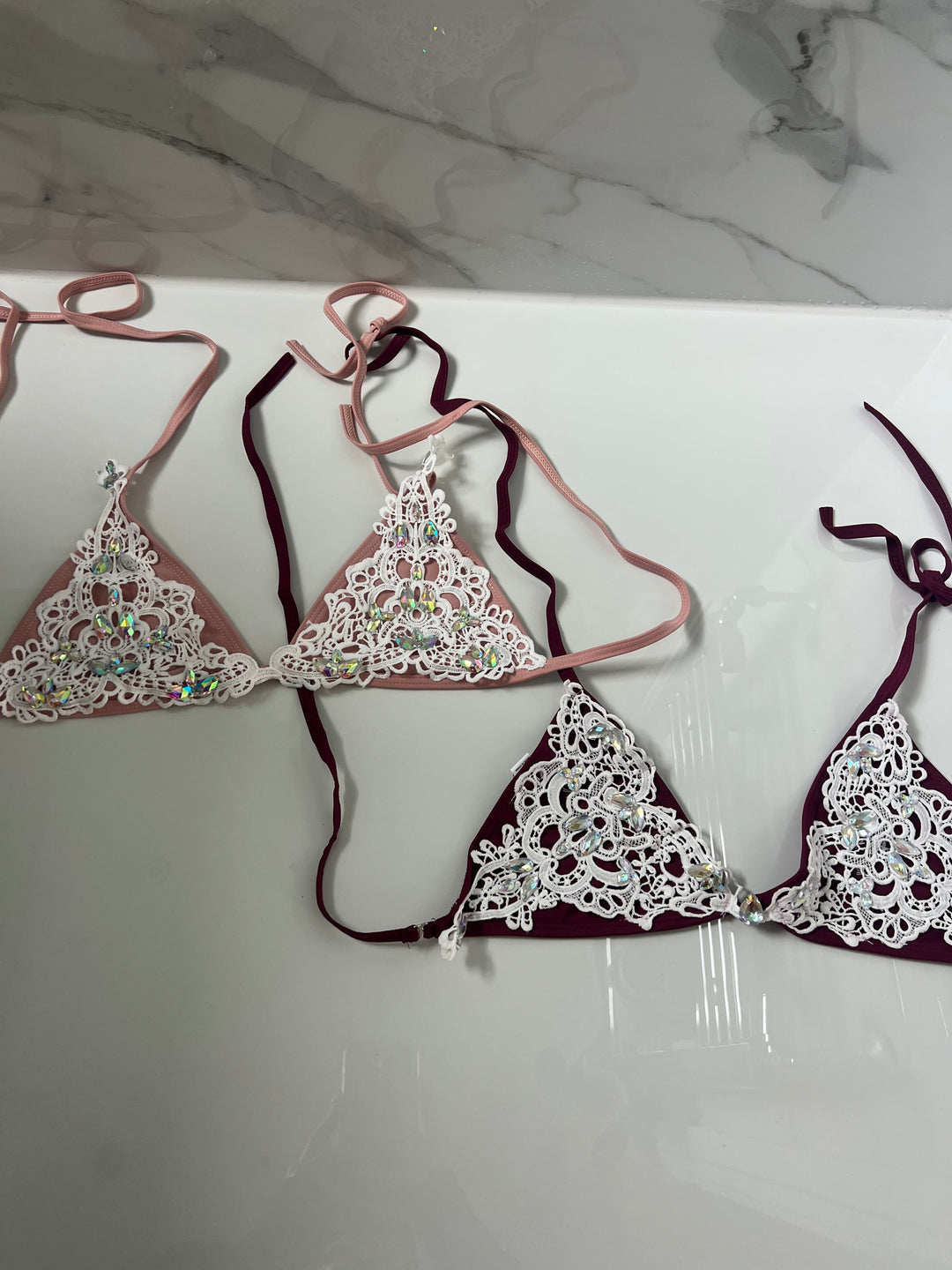 Lace bikini tops (50p)