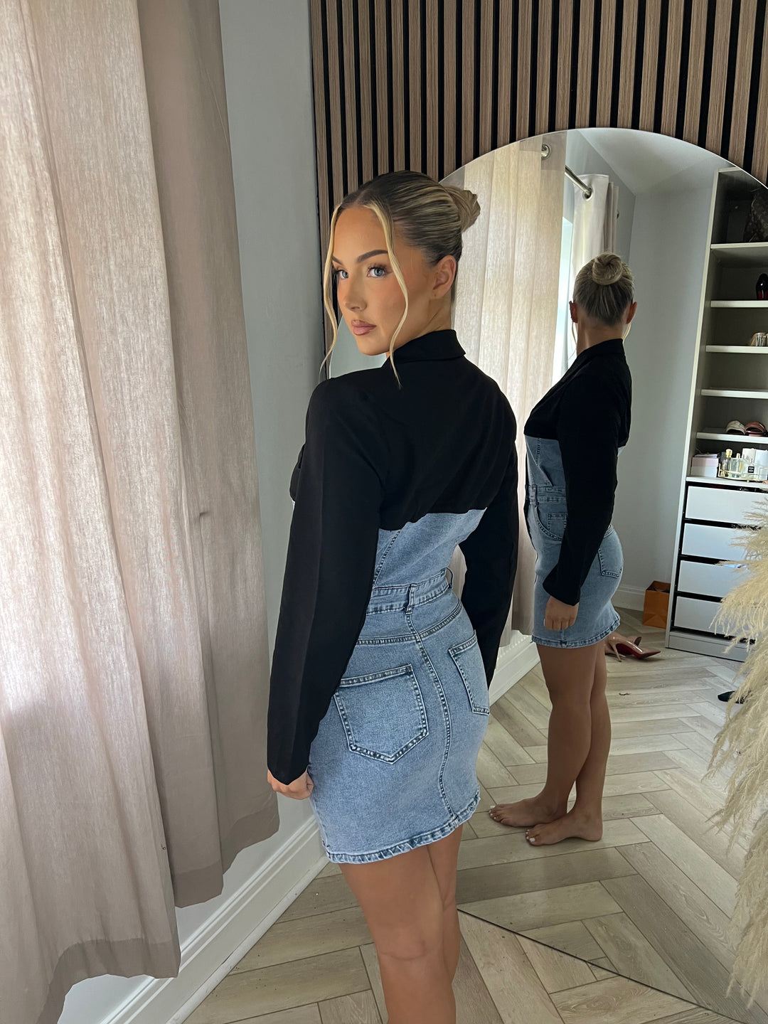 Black Blazer Denim Dress